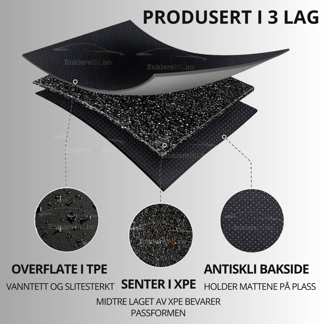 tesla model 3 bagasjerom beskyttelse 3d matte