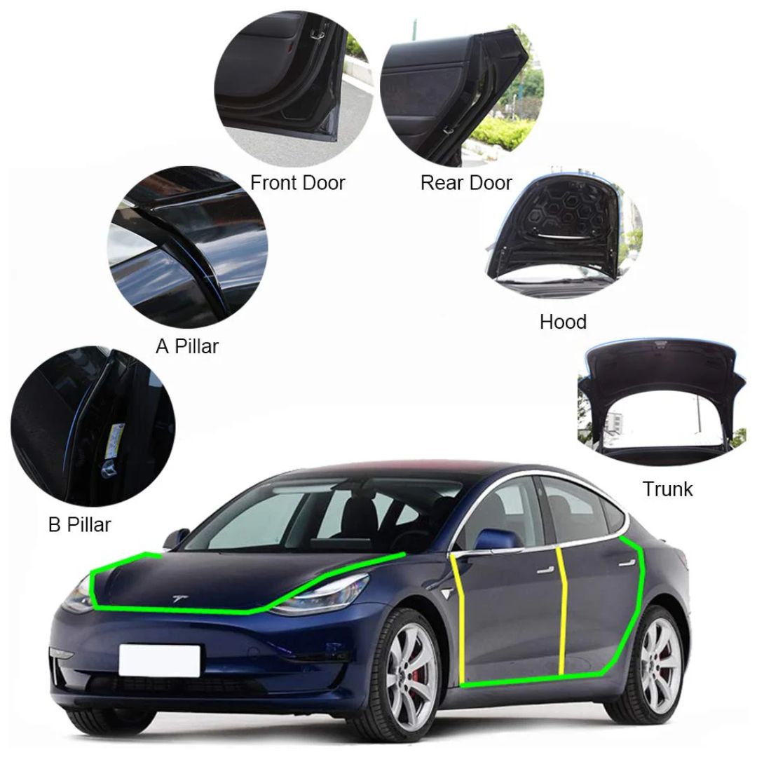 tesla model 3 og y lydisolering