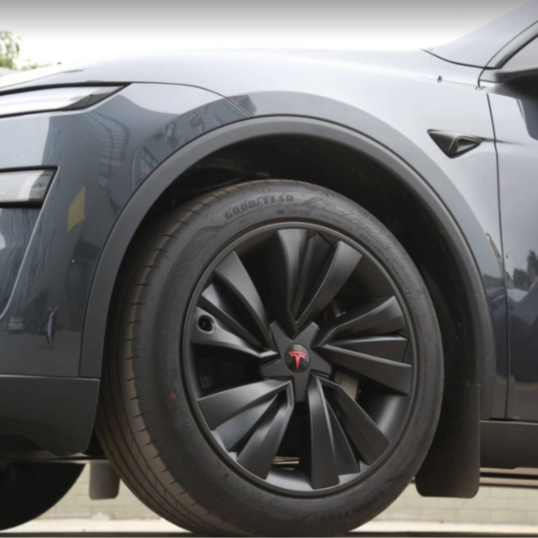 tesla model y juniper crossflow hubcaps design
